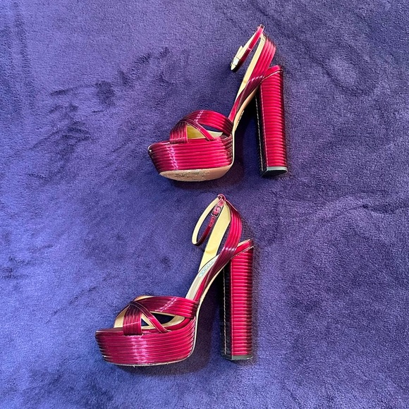 Aquazurra Sundance Metallic Leather Platform Sandals Size 40 - Picture 6 of 13